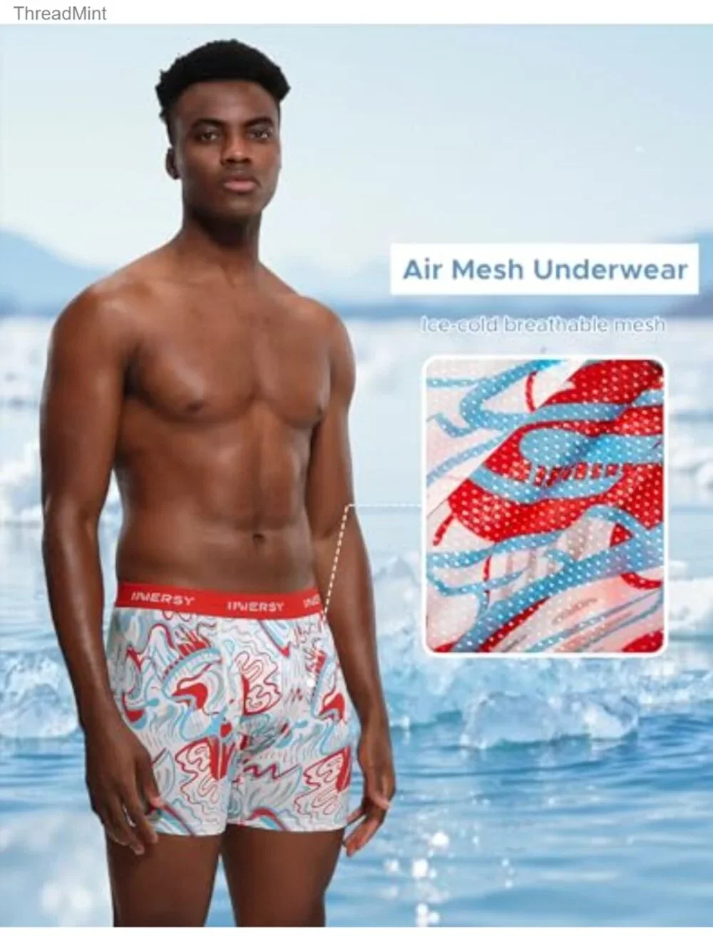INNERSY Men's Mesh Boxer Briefs Moisture Wicking Breathable 4-Pack